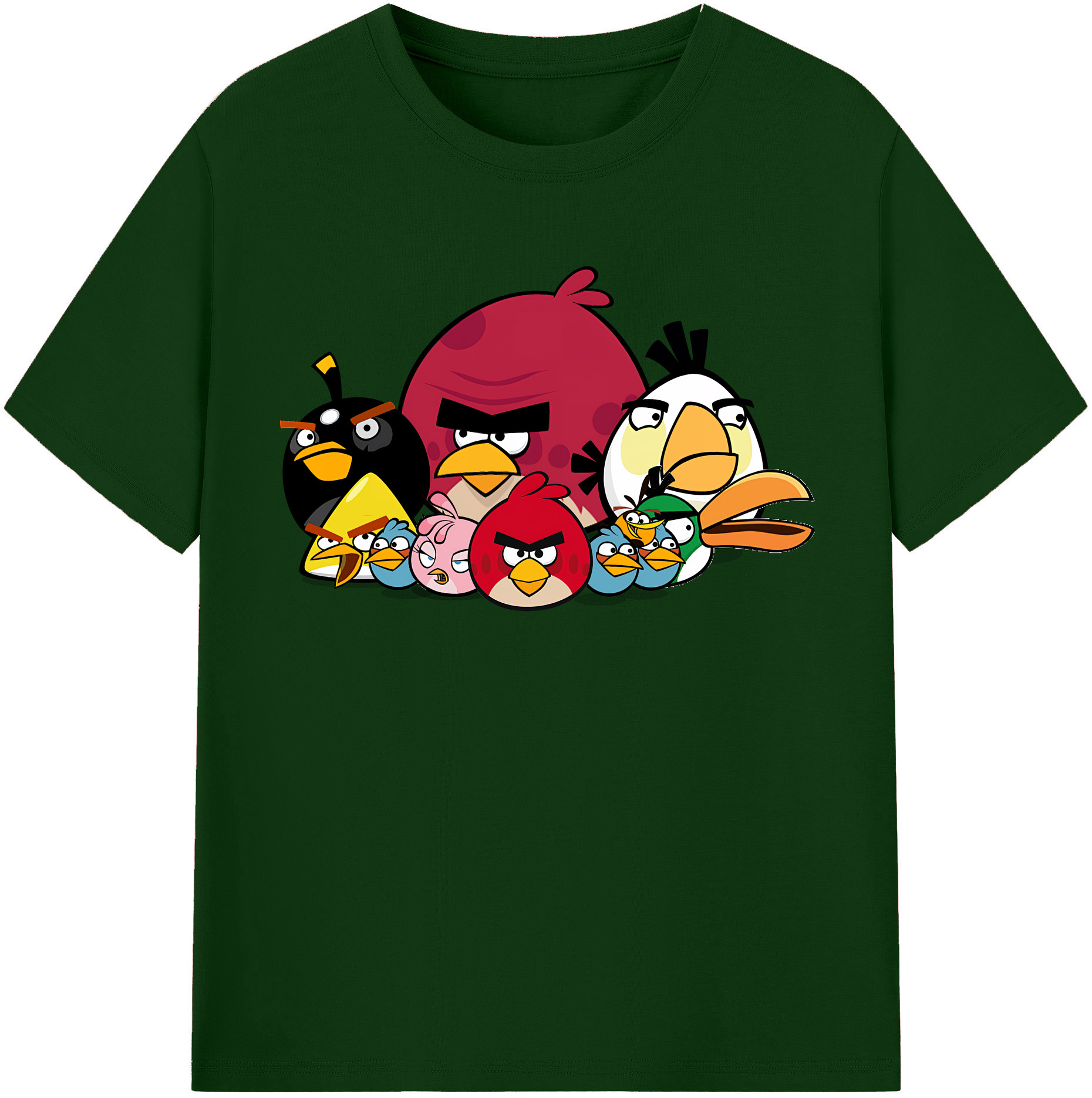 （画像用） Angry Birds アングリーバード 綿100％半袖Tシャツ（フロントプリント）